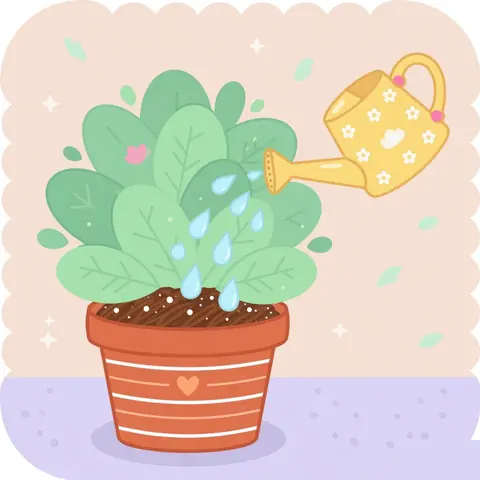 A plant being watered