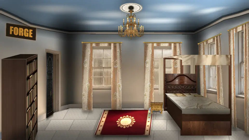 The Progress room at the top tier, with the FORGE sign